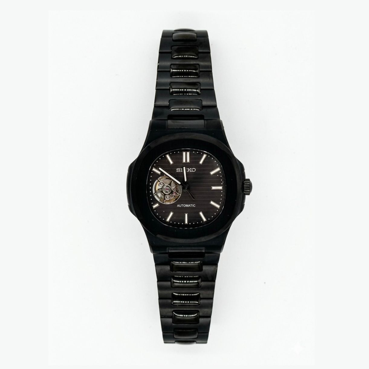 Seiko Mod Patek Full Black Open