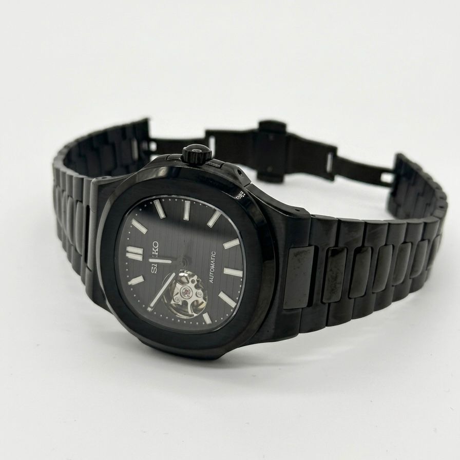 Seiko Mod Patek Full Black Open